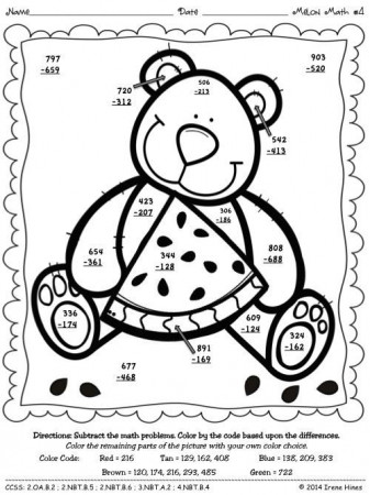 3-Digit Addition with Regrouping Coloring | Addition coloring worksheet, Math  coloring worksheets, Subtraction worksheets