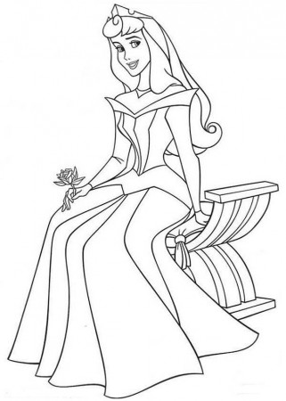 Princess Aurora Waiting for Prince Phillip Coloring Page - Free ...