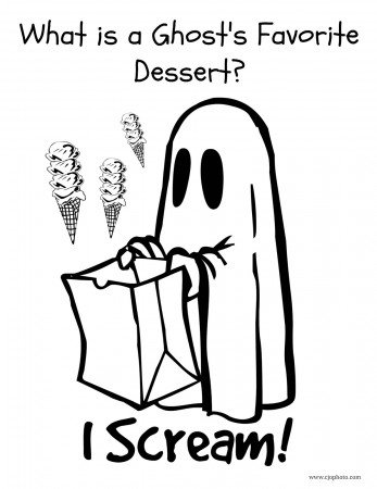 CJO Photo: Halloween Joke Coloring Page: Ghost Joke