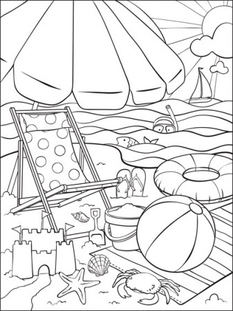 At the Beach Coloring Page | crayola.com
