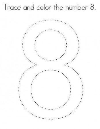 Number 8 Tracing Coloring Page - Free Printable Coloring Pages for Kids