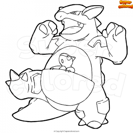 Coloring page Pokemon Kangaskhan - Supercolored.com