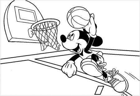 Free basketball drawing to print and color - Basketball Kids Coloring Pages