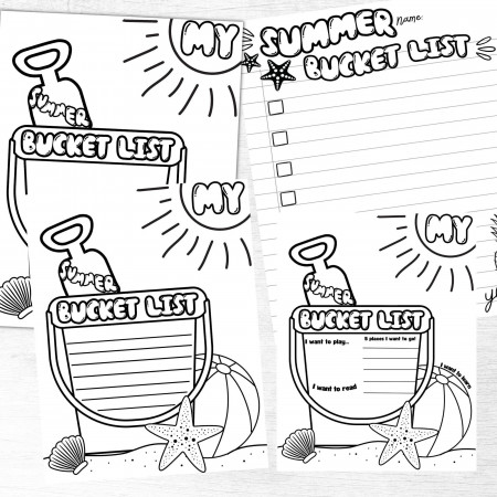 Summer Printable Bucket List BUNDLE & Activity Page - Etsy
