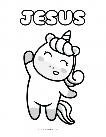 Jesus unicorn coloring page