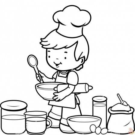 Free Cooking Coloring Pages for Kids | GBcoloring