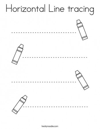 Horizontal Line tracing Coloring Page - Twisty Noodle