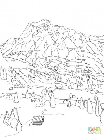 Swiss Alps coloring page | Free Printable Coloring Pages