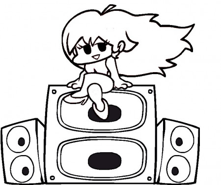 Coloring page Friday Night Funkin : Girlfriend 2