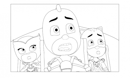 PJ Masks in Cat-Car Coloring Pages