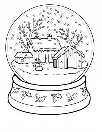 Winter coloring pages snow globe - ColoringStar