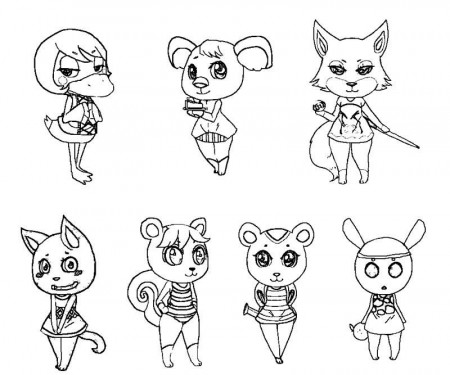 2 Animal Crossing Coloring Page