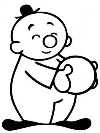 Bumba Bumbalu Holding a Ball Coloring Pages : Batch Coloring