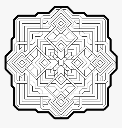 Geometric Adult Coloring Pages - Geometric Pattern Mandala Pages, HD Png  Download - kindpng