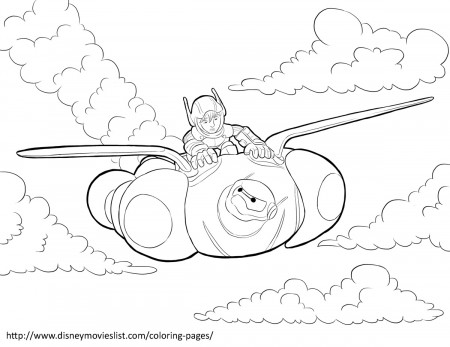 Hiro and Baymax in Flight – Big Hero 6 Coloring Pages | Disney ...