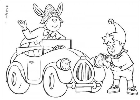 NODDY coloring pages - Noddy and Bunkey washing the car