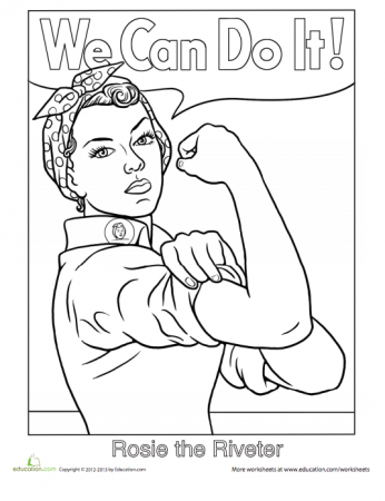 From Rosie the Riveter to Michelle Obama. 21 Printable Coloring pages of  strong women. | Printable coloring sheets, Rosie the riveter, Coloring  sheets