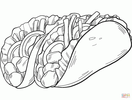 Tacos coloring page | Free Printable Coloring Pages