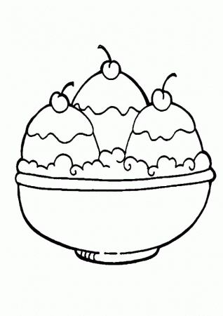 A Full Bowl of Ice Cream Coloring Pages: A Full Bowl of Ice Cream ...