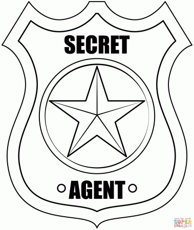 Secret Agent Badge coloring page | Free Printable Coloring Pages