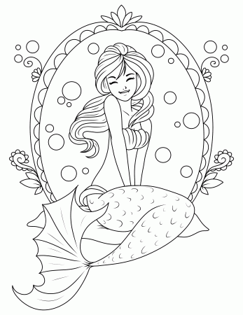 Mermaid on a Throne Coloring Page - Activity Party