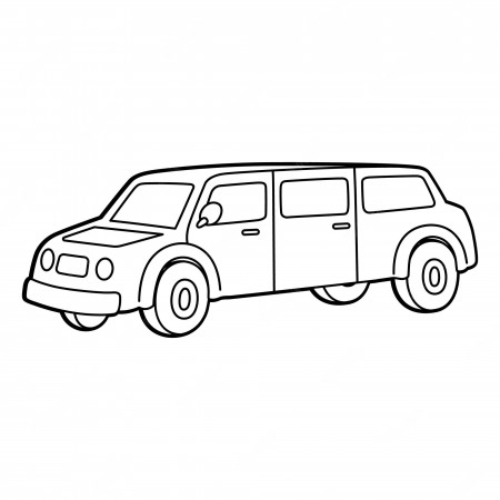 Premium Vector | A cute and funny coloring page of a limo vehicle. provides  hours of coloring fun for children. to color, this page is very easy.  suitable for little kids and