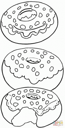 printable donut coloring page - Clip Art Library