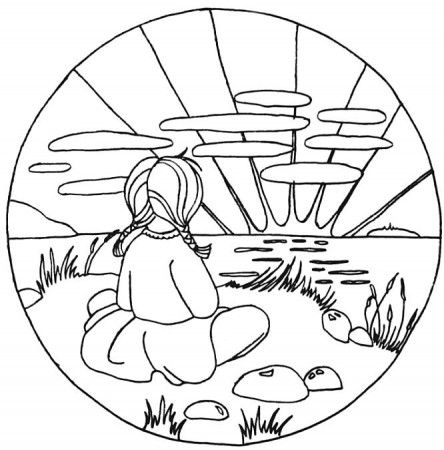 Sunset Coloring Page | Printable coloring pages