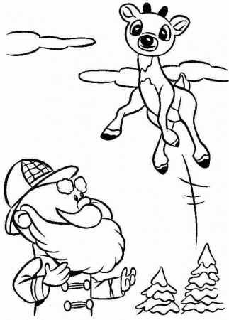 Free Christmas Santa Deer Coloring Pages For Kids #