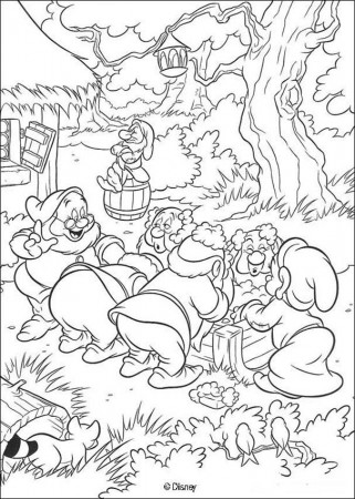 snow white and the seven dwarfs coloring pages - get domain 