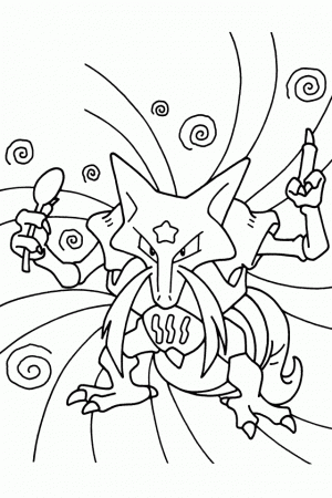 Alakazam Pokemon Coloring Pages | 1080p Anime And Cartoon Wallpapers