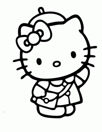 Hello Kitty Wearing A Crown Coloring Page |Hello Kitty coloring 