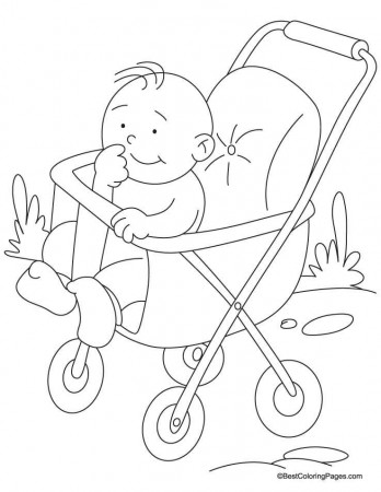 Pram coloring page 1 | Download Free Pram coloring page 1 for kids 