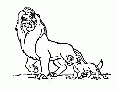 coloring pages - Cartoon » The Lion King (800) - Mufasa and Simba