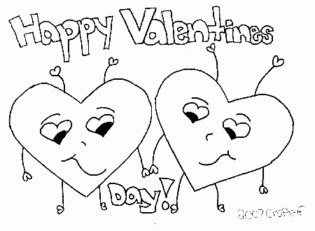 Valentine Hearts Coloring Pictures - Coloring Page