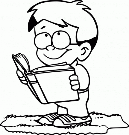 Read Book Boy Coloring Page Sheet Printable | Wecoloringpage
