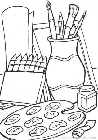 Art Supplies Clipart Black And White posted by Michelle Tremblay