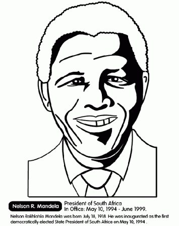 South Africa President - Nelson Mandela Coloring Page | crayola.com