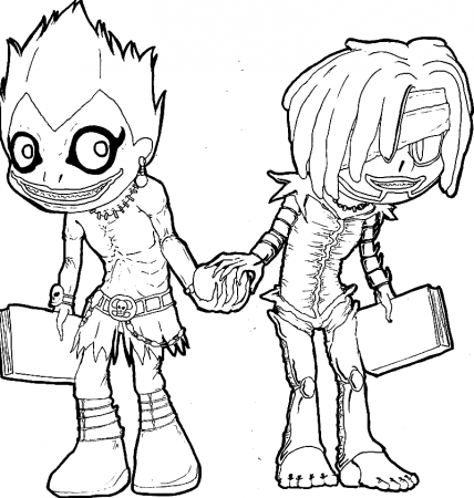 Ryuk and Rem from Death Note Coloring Pages - Death Note Coloring Pages - Coloring  Pages For Kids And Adults