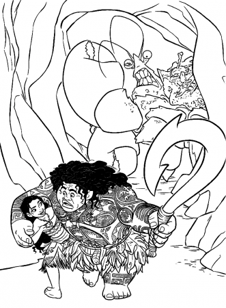 Moana, Maui, Tamatoa Crab Coloring Pages - Moana Coloring Pages - Coloring  Pages For Kids And Adults