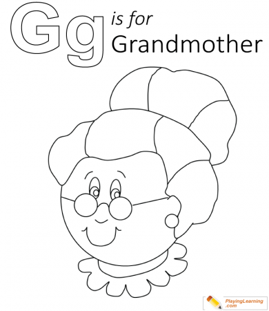 G Is For Grandmother Coloring Page 01 | Free G Is For Grandmother Coloring  Page