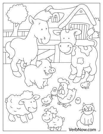 Free FARM ANIMALS Coloring Pages & Book for Download (Printable PDF) -  VerbNow