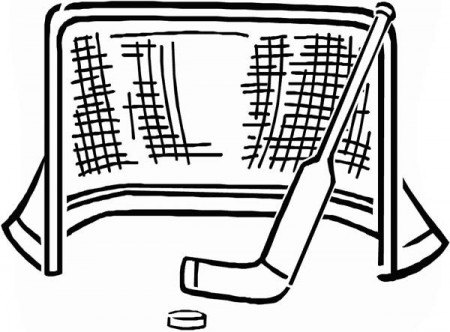 Goal and Puck and Stick in Hockey Coloring Page - NetArt | Coloring pages,  Hockey, Puck