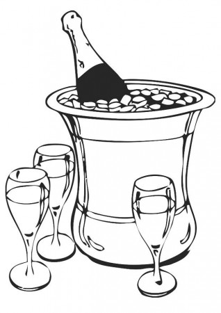 Coloring Page champagne - free printable coloring pages - Img 20246