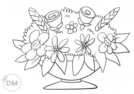 Printable Flower coloring page - Rose - diy-magazine.com