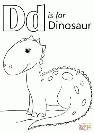 Letter D is for Dinosaur coloring page | Free Printable Coloring Pages