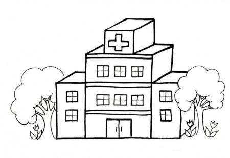 Easy Hospital Coloring Page - Free Printable Coloring Pages for Kids