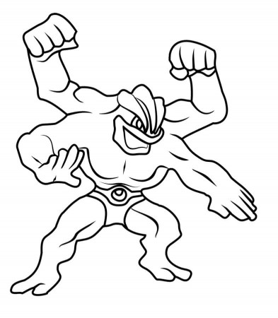 Machamp Pokemon Coloring Page - Free Printable Coloring Pages for Kids