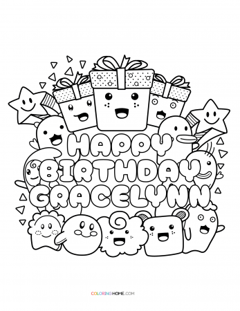 Happy Birthday Gracelynn coloring page