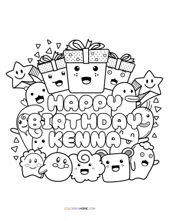 Happy Birthday Kenna coloring page